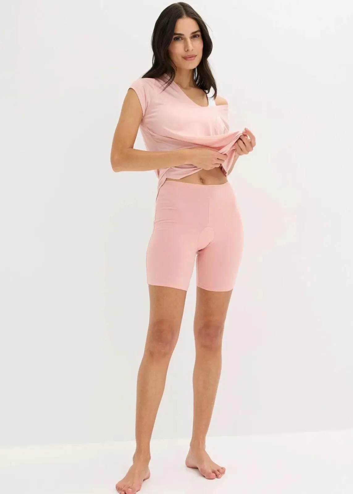 bonprix Wäsche·Baumwollunterwäsche|Wäsche·Höschen^Lange Damen Boxer mit Bio-Baumwolle (3er Pack) antikrosa/schiefergrau/weiß