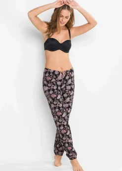 bonprix Wäsche·Nachtwäsche|Nachhaltigere Materialien^Lange Pyjamahose aus reiner Bio-Baumwolle(2er Pack) schwarz bedruckt