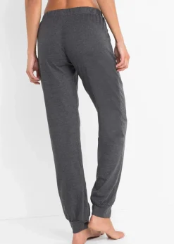 bonprix Wäsche·Basics|Wäsche·Nachtwäsche^Lange Pyjamahose (2er Pack) anthrazit meliert/schwarz