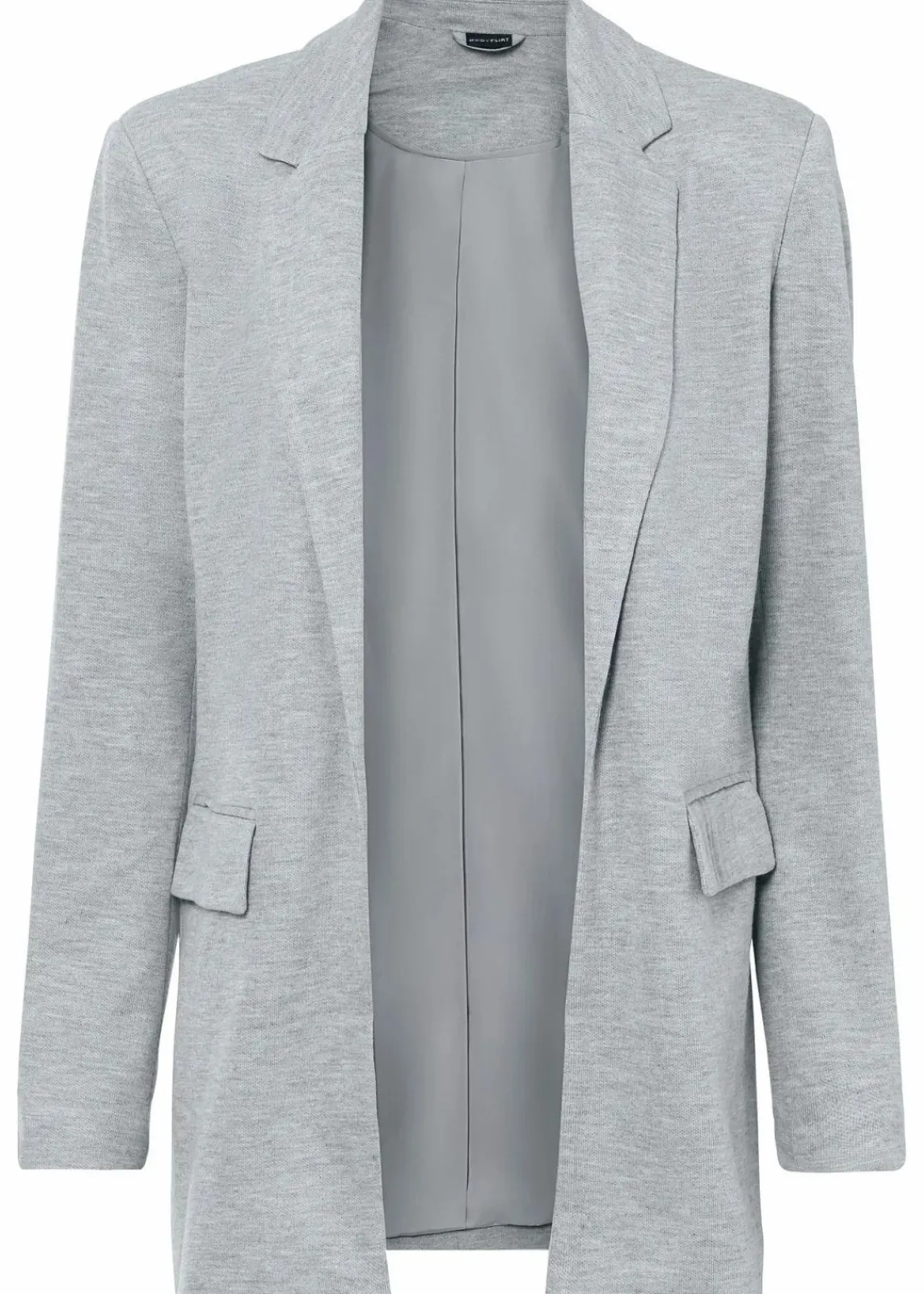 bonprix Bekleidung·Basics|Blazer^Langer Jersey-Blazer mit Taschen hellgrau meliert