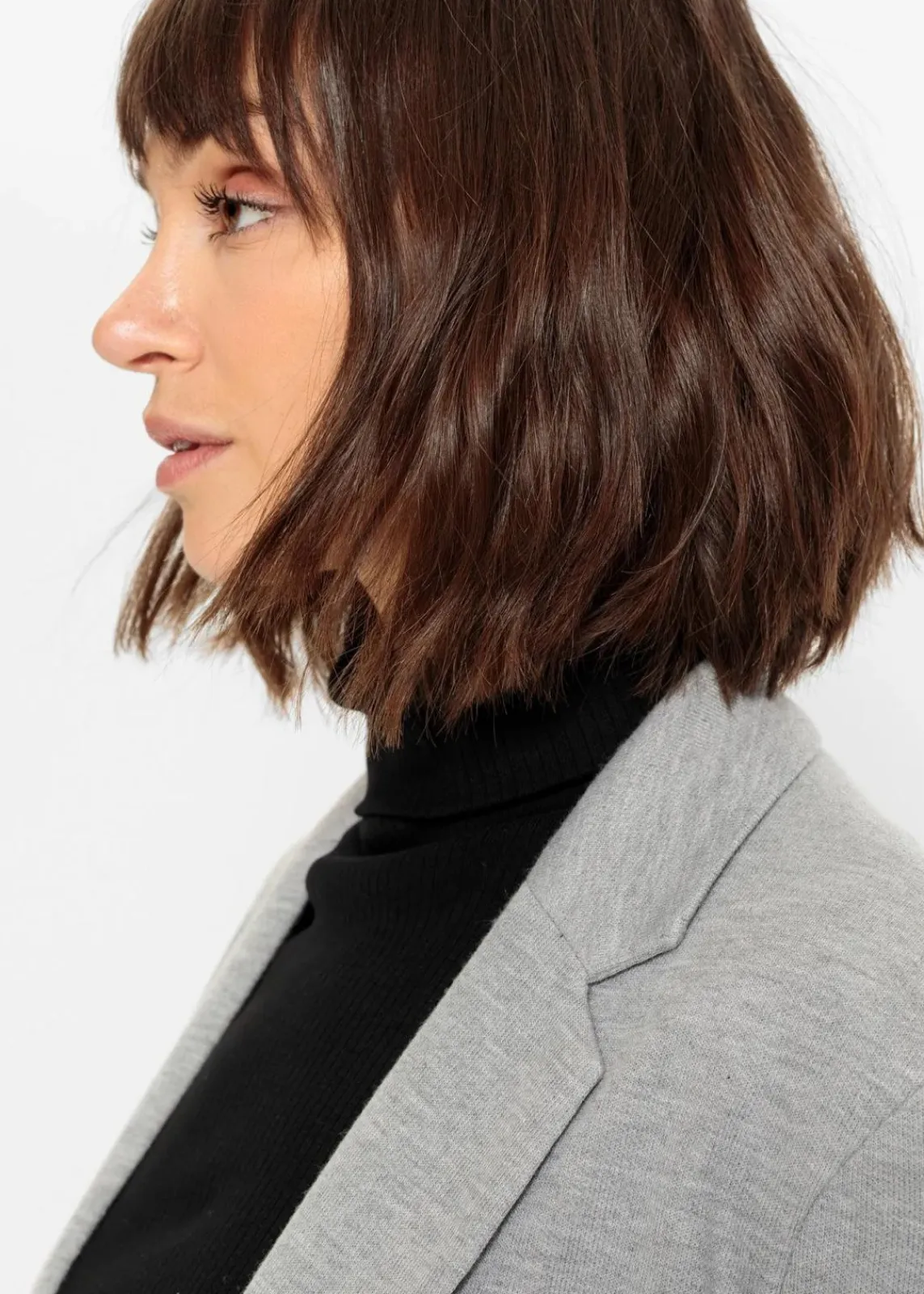 bonprix Bekleidung·Basics|Blazer^Langer Jersey-Blazer mit Taschen hellgrau meliert