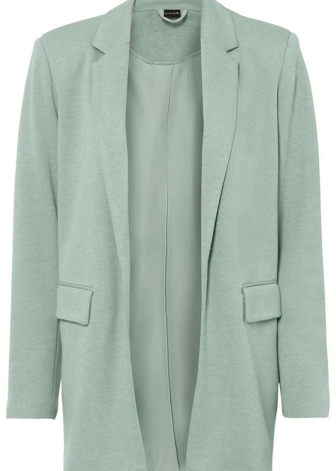 bonprix Blazer|Bekleidung·Basics^Langer Jersey-Blazer mit Taschen rauchgrün meliert