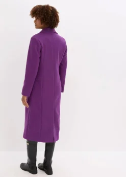 bonprix Jacken & Mäntel|Bekleidung·Hosen^Langer Mantel in Wolloptik tiefviolett