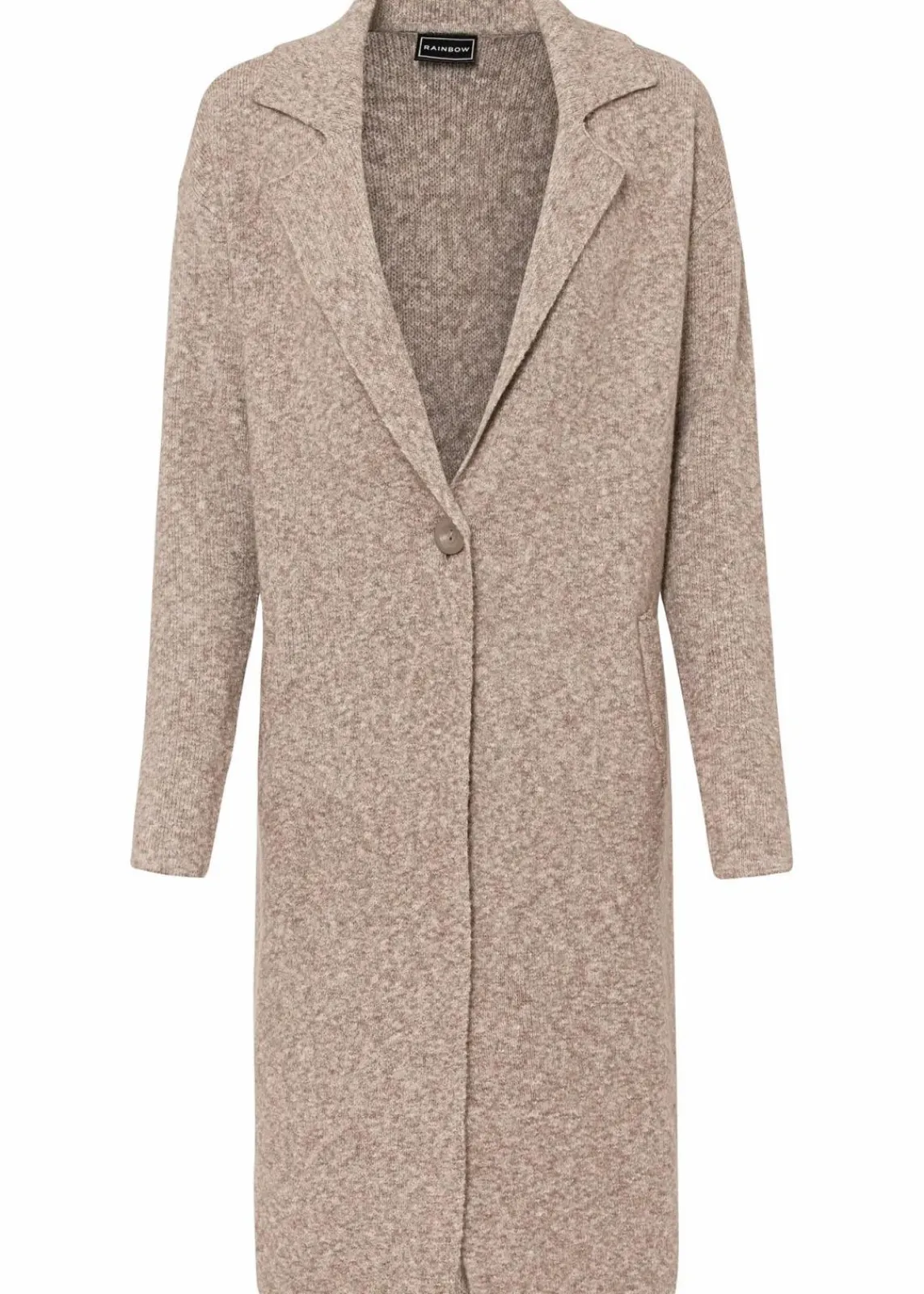 bonprix Bekleidung·Umstandsmode|Strickmode^Langer Strickmantel im Loose Fit taupe meliert