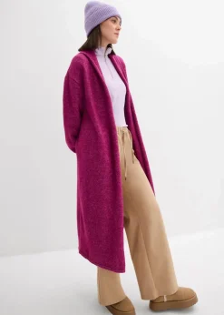 bonprix Bekleidung·Umstandsmode|Bekleidung·Jeans^Langer Strickmantel in Hairy Optik dunkelfuchsia