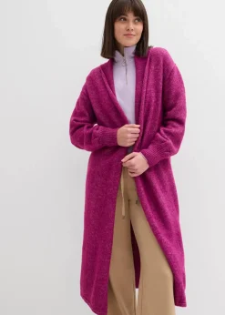 bonprix Bekleidung·Umstandsmode|Bekleidung·Jeans^Langer Strickmantel in Hairy Optik dunkelfuchsia