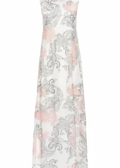 bonprix Kleider|Bekleidung·Pullover & Strickjacken^Langes Chiffonkleid wollweiß paisley