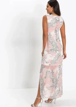 bonprix Kleider|Bekleidung·Pullover & Strickjacken^Langes Chiffonkleid wollweiß paisley