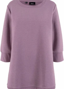 bonprix Bekleidung·Blusen & Tuniken|Sweat^Langes Sweatshirt mit Viskose mattlavendel