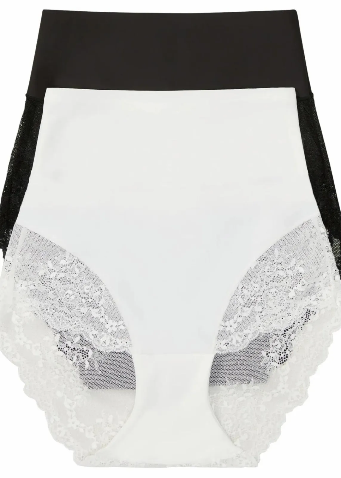 bonprix Höschen|Shapewear^Lasercut Shape Panty mit mittlerer Formkraft (2er Pack) cremeweiß + schwarz