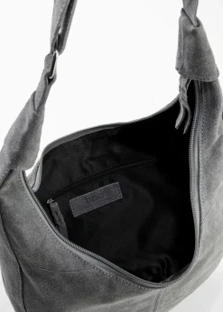 bonprix Taschen^Lederhandtasche grau