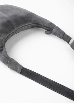 bonprix Taschen^Lederhandtasche grau