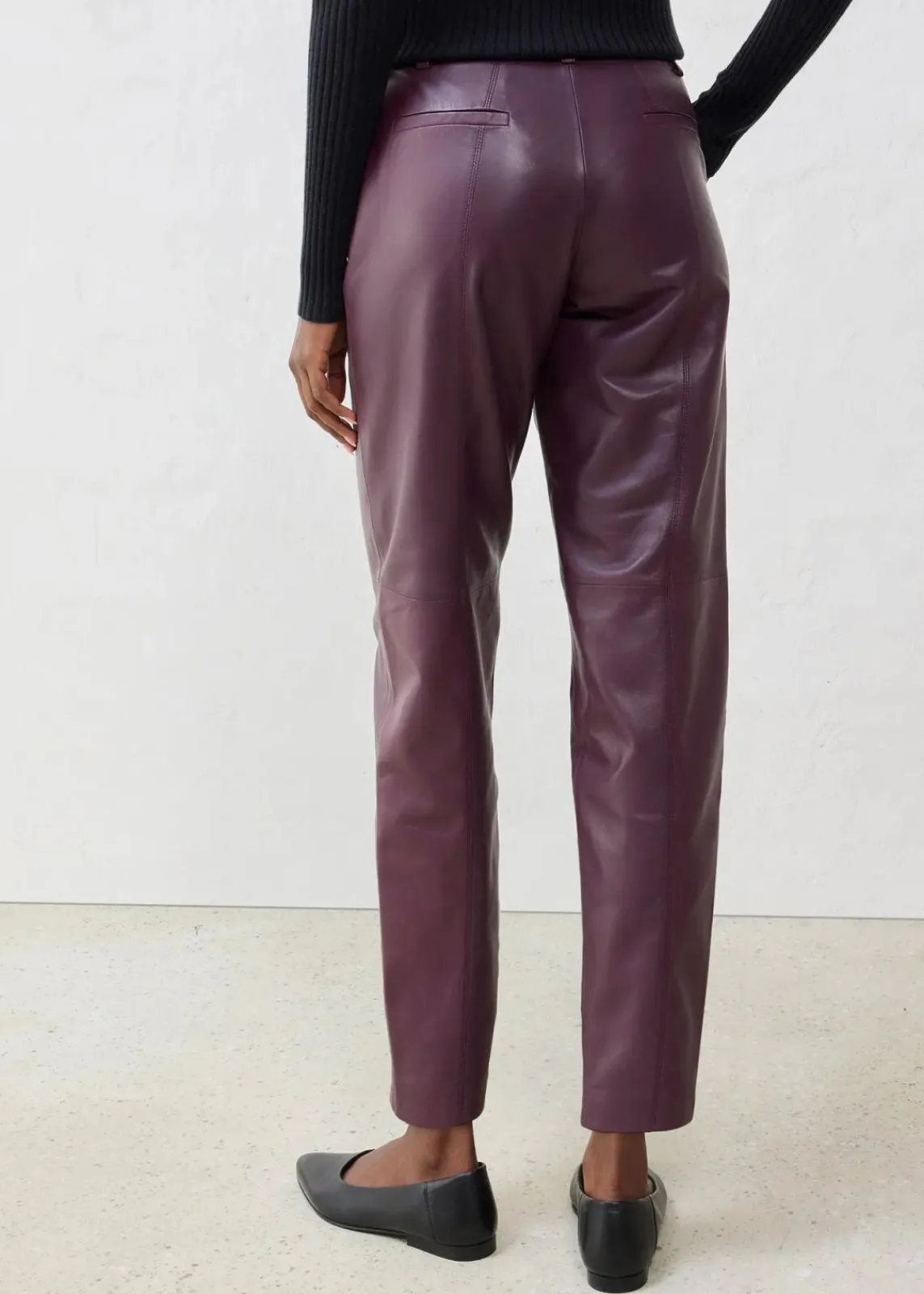 bonprix Bekleidung·Kleider|Premium^Lederhose aus Lammnappa weinrot
