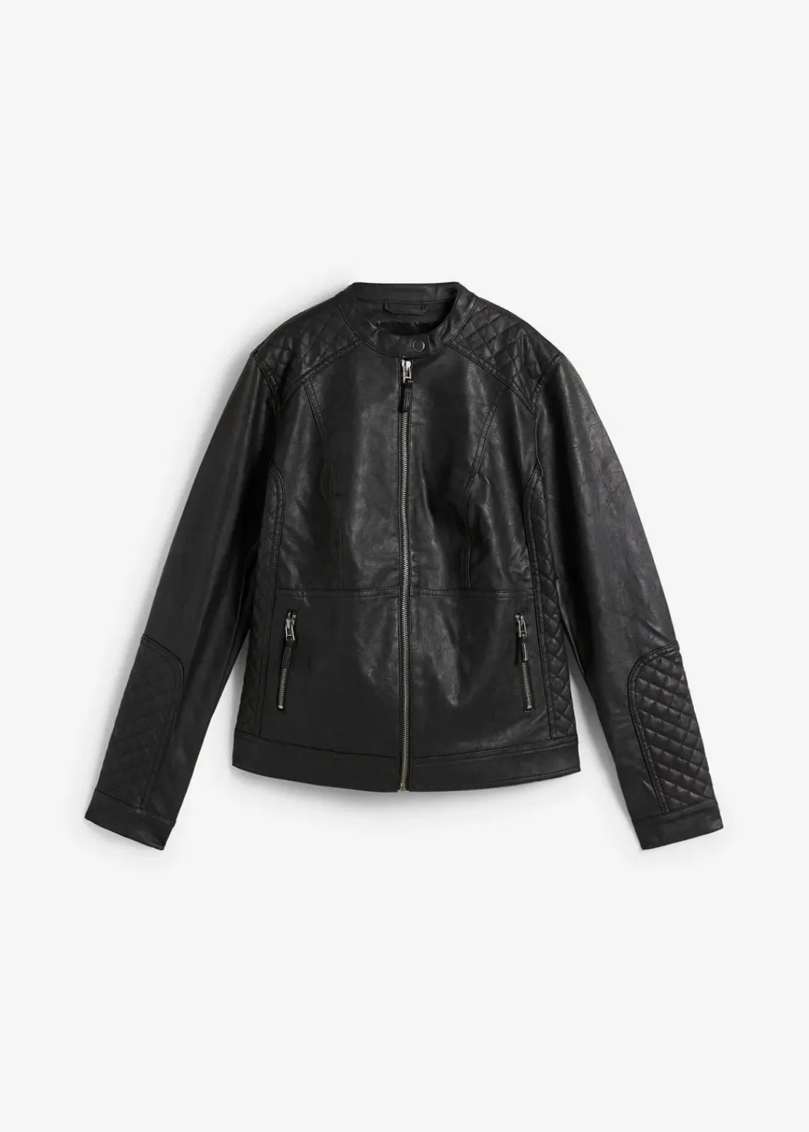 bonprix Bekleidung·Hosen|Jacken & Mäntel^Lederimitat Biker-Jacke schwarz
