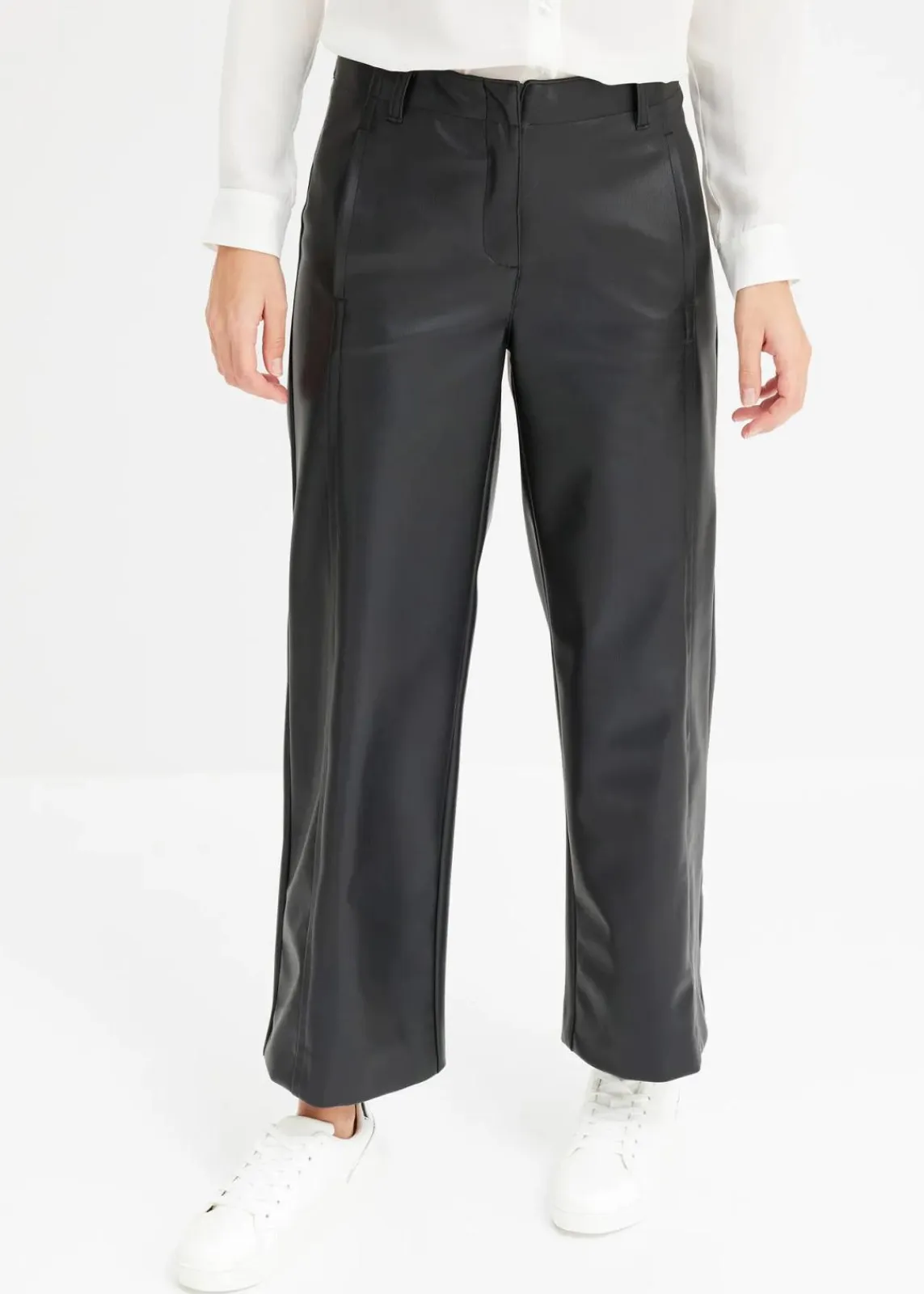 bonprix Bekleidung·Kleider|Hosen^Lederimitat Culotte schwarz