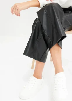 bonprix Bekleidung·Kleider|Hosen^Lederimitat Culotte schwarz