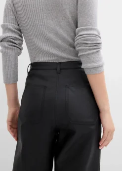 bonprix Bekleidung·Kleider|Hosen^Lederimitat-Hose schwarz