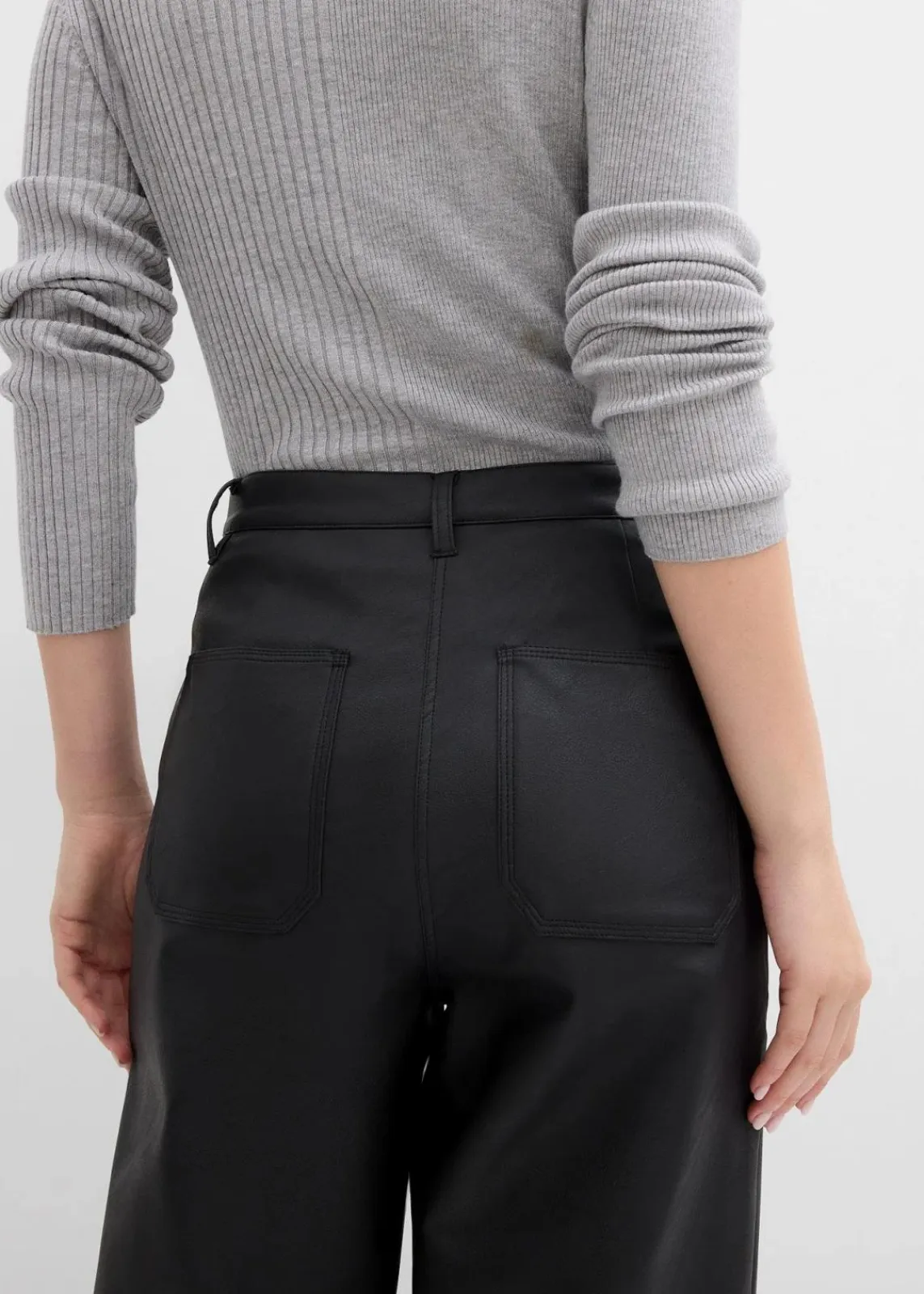 bonprix Bekleidung·Kleider|Hosen^Lederimitat-Hose schwarz
