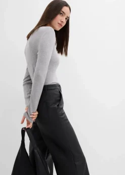 bonprix Bekleidung·Kleider|Hosen^Lederimitat-Hose schwarz