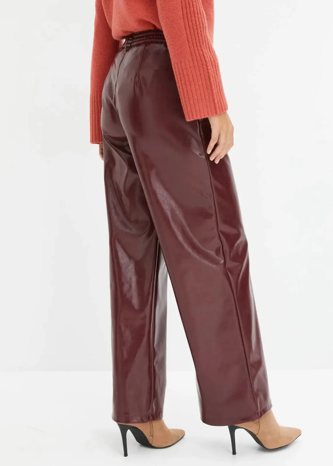 bonprix Bekleidung·Kleider|Hosen^Lederimitat-Hose rubinrot
