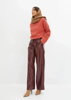bonprix Bekleidung·Kleider|Hosen^Lederimitat-Hose rubinrot