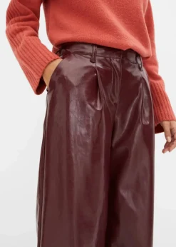 bonprix Bekleidung·Kleider|Hosen^Lederimitat-Hose rubinrot