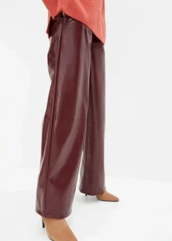 bonprix Bekleidung·Kleider|Hosen^Lederimitat-Hose rubinrot