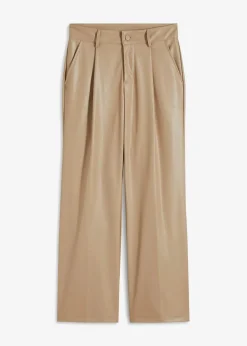 bonprix Bekleidung·Kleider|Hosen^Lederimitat-Hose helltaupe