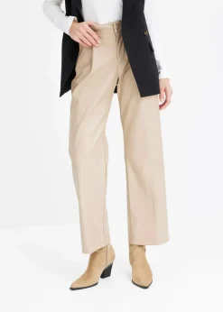 bonprix Bekleidung·Kleider|Hosen^Lederimitat-Hose helltaupe