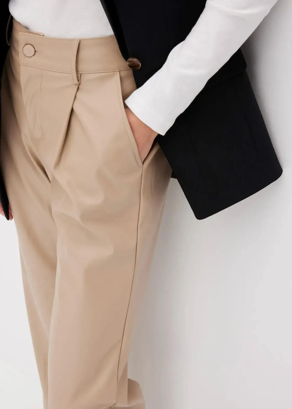 bonprix Bekleidung·Kleider|Hosen^Lederimitat-Hose helltaupe