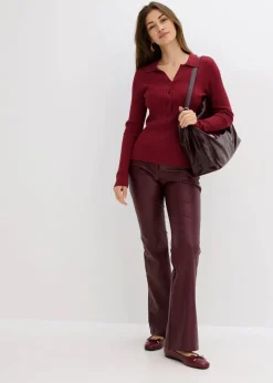 bonprix Bekleidung·Kleider|Hosen^Lederimitat-Hose dunkelbeere