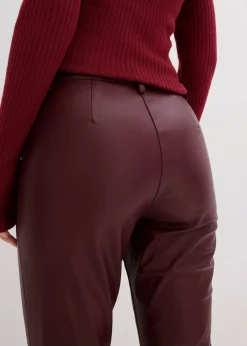 bonprix Bekleidung·Kleider|Hosen^Lederimitat-Hose dunkelbeere