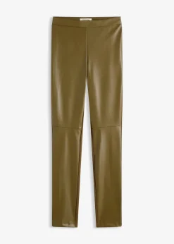 bonprix Hosen|Nachhaltigere Materialien^Lederimitat-Hose im Punto di Roma Mix erdoliv