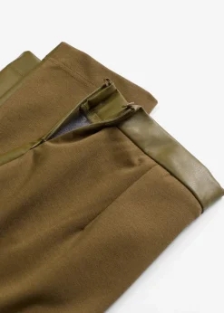 bonprix Hosen|Nachhaltigere Materialien^Lederimitat-Hose im Punto di Roma Mix erdoliv