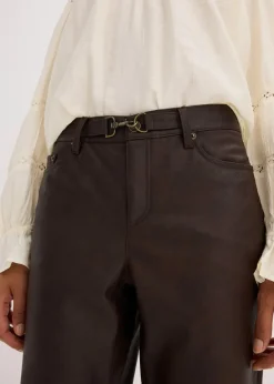 bonprix Hosen^Lederimitat-Hose im Used-Look dunkelbraun