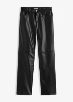 bonprix Hosen|Bekleidung·Kleider^Lederimitat-Hose mit Bequembund schwarz