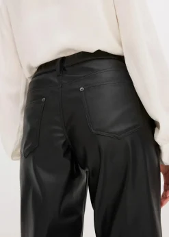 bonprix Hosen|Bekleidung·Kleider^Lederimitat-Hose mit Bequembund schwarz