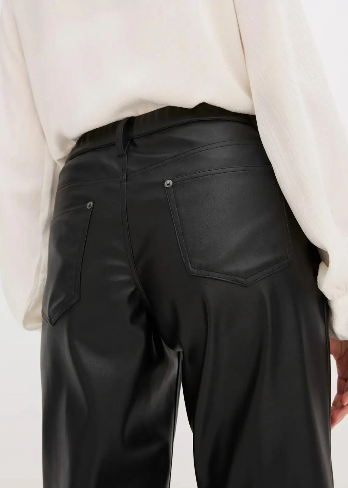 bonprix Hosen|Bekleidung·Kleider^Lederimitat-Hose mit Bequembund schwarz