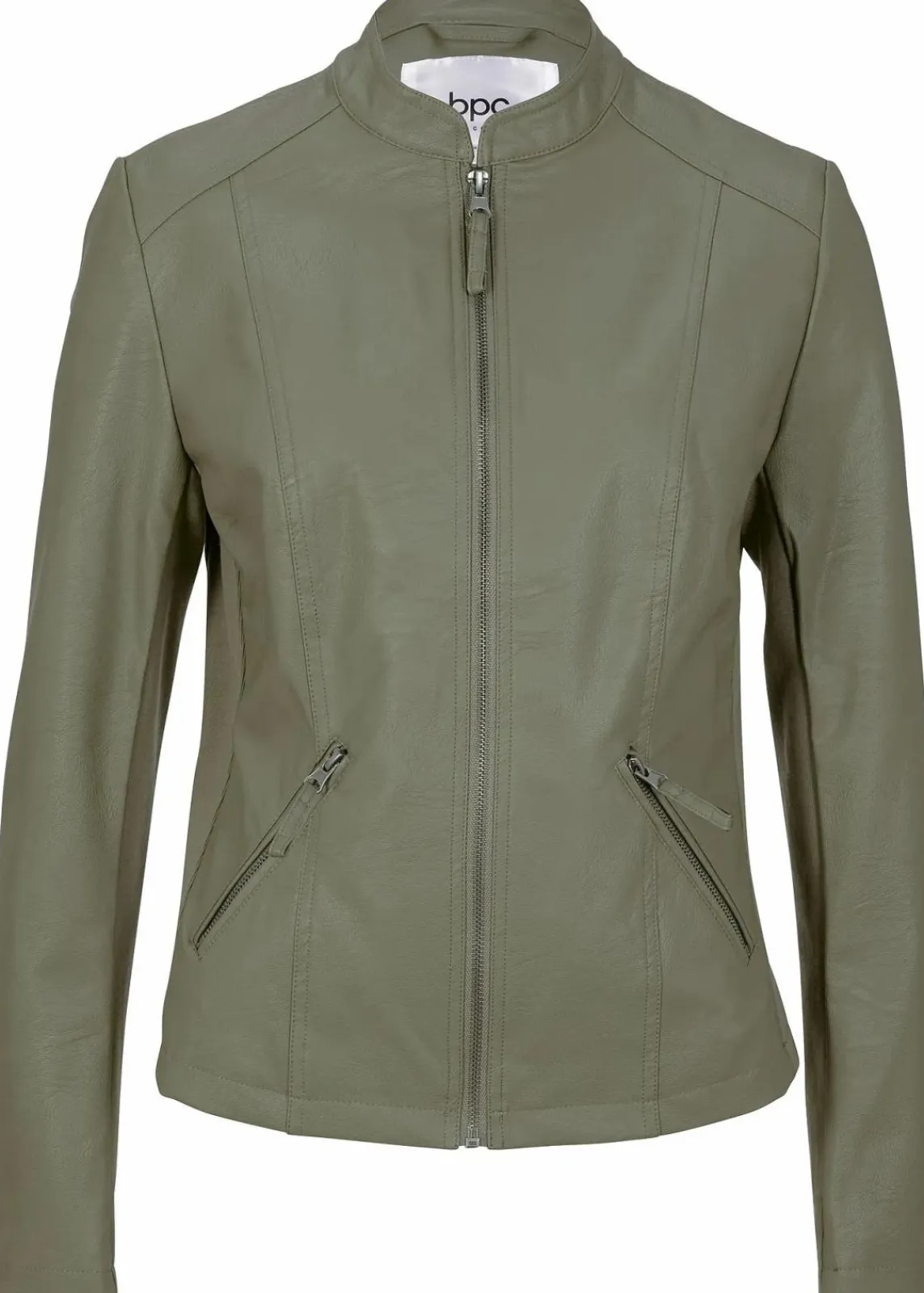 bonprix Bekleidung·Hosen|Jacken & Mäntel^Lederimitat-Jacke aus reiner Viskose oliv