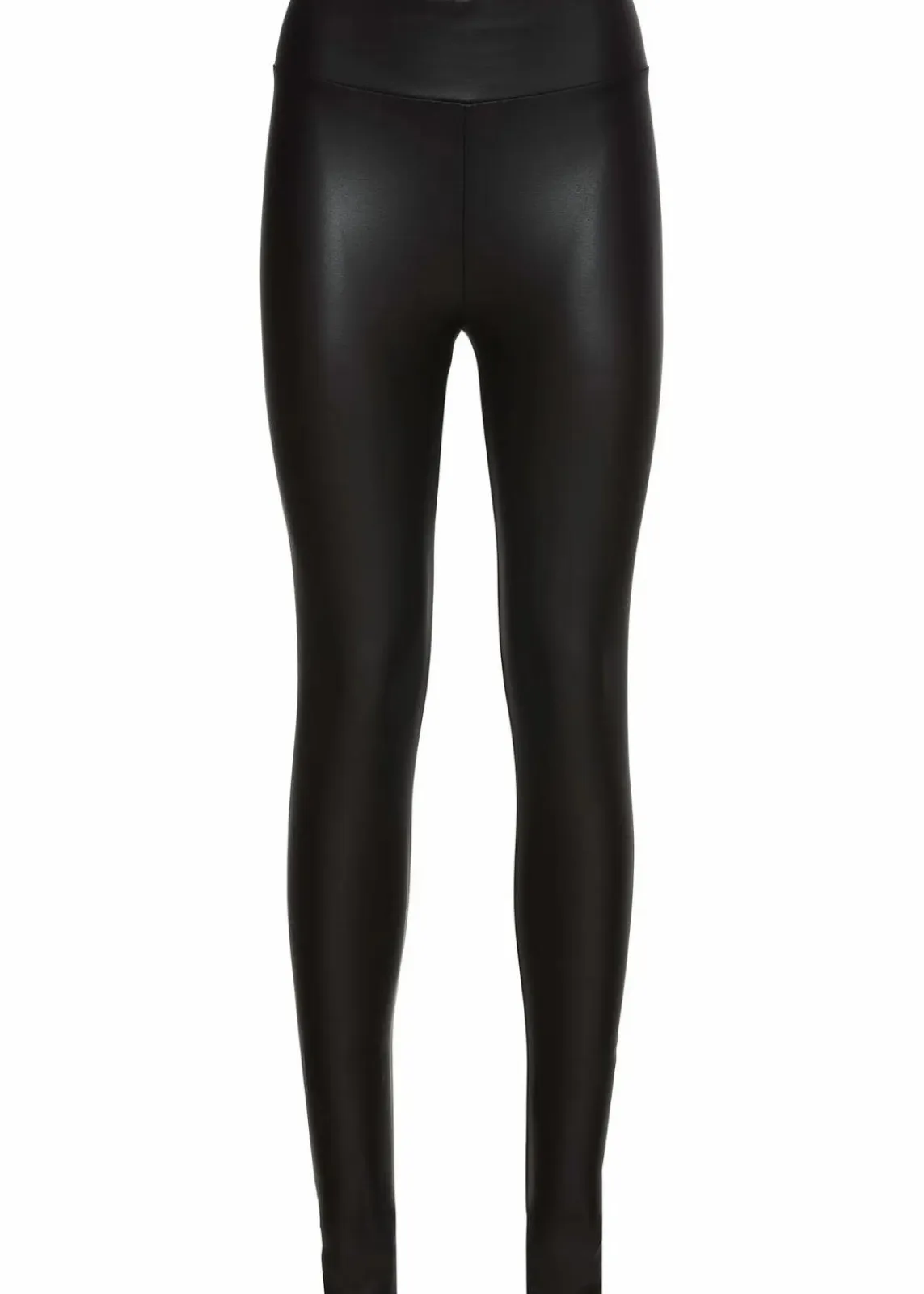 bonprix Hosen|Kurzgrößen^Lederimitat-Leggings mit Beschichtung schwarz
