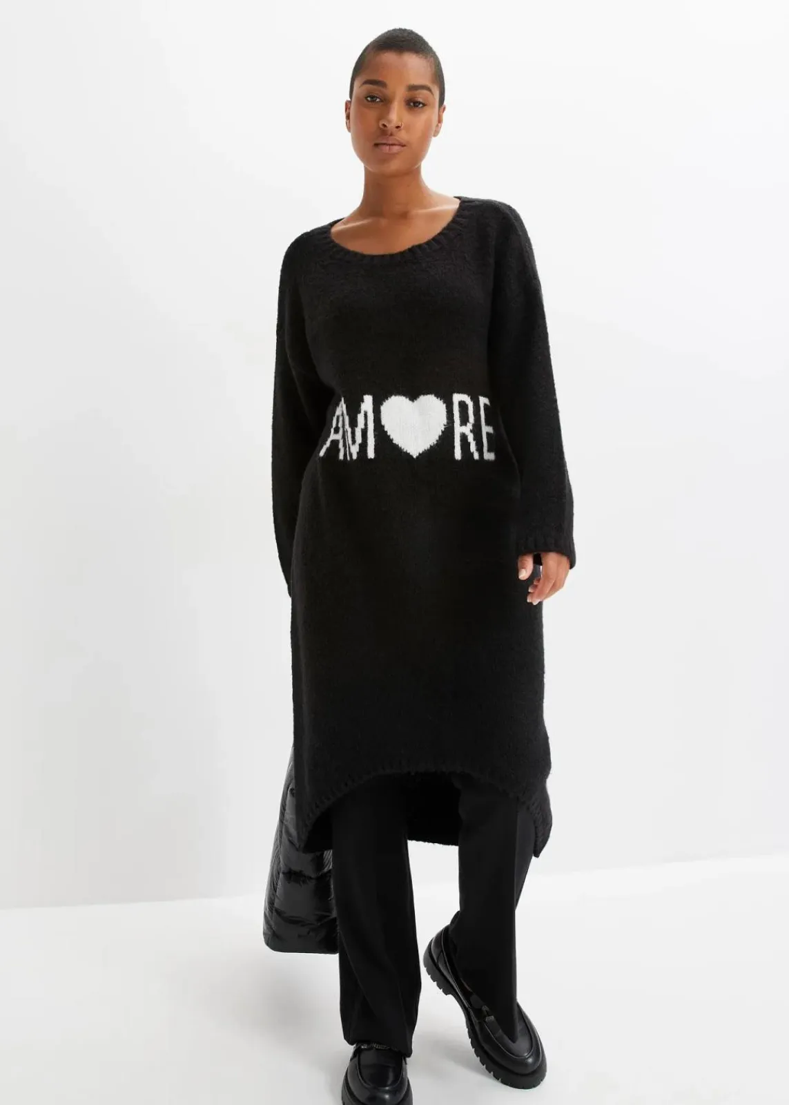 bonprix Hosen|Kurzgrößen^Lederimitat-Leggings mit Beschichtung schwarz