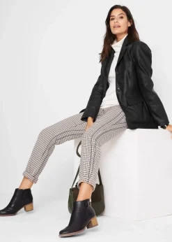 bonprix Jacken & Mäntel|Bekleidung·Hosen^Lederimitat-Longblazer schwarz