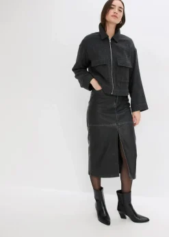 bonprix Röcke|Bekleidung·Sportbekleidung^Lederimitat-Rock terrabraun/nussbraun used