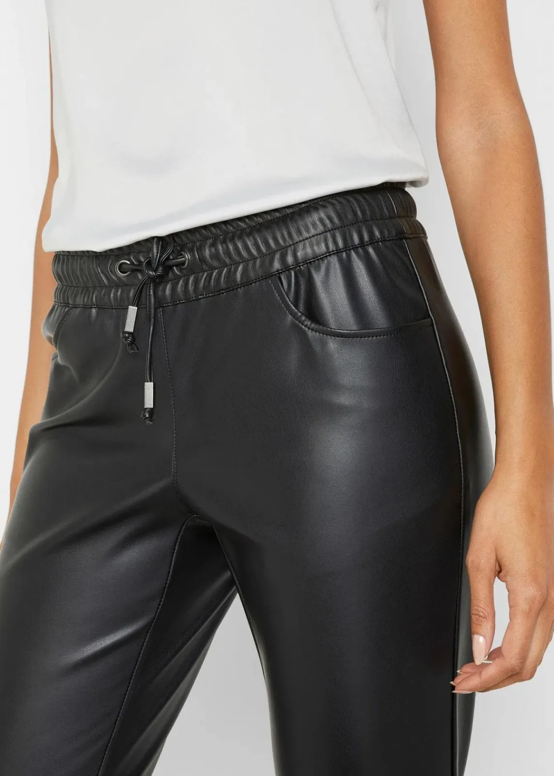 bonprix Hosen|Bekleidung·Kleider^Lederimitat-Schlupfhose schwarz