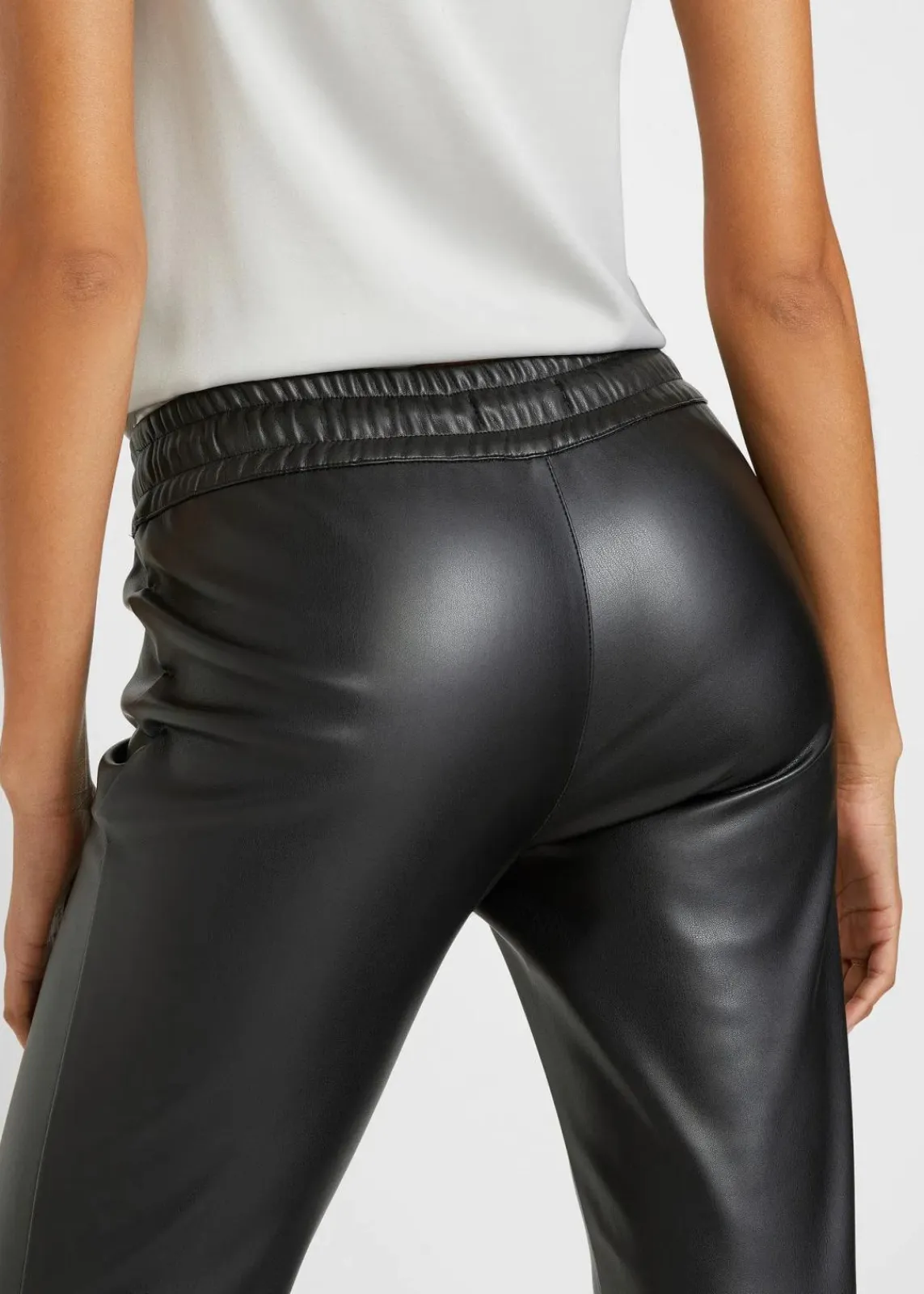 bonprix Hosen|Bekleidung·Kleider^Lederimitat-Schlupfhose schwarz