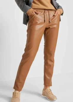 bonprix Bekleidung·Kleider|Hosen^Lederimitat-Schlupfhose mokkabraun