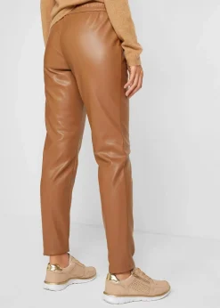 bonprix Bekleidung·Kleider|Hosen^Lederimitat-Schlupfhose mokkabraun
