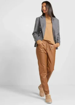 bonprix Bekleidung·Kleider|Hosen^Lederimitat-Schlupfhose mokkabraun