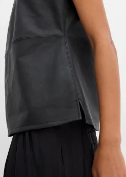 bonprix Shirts & Tops^Lederimitat-Top schwarz
