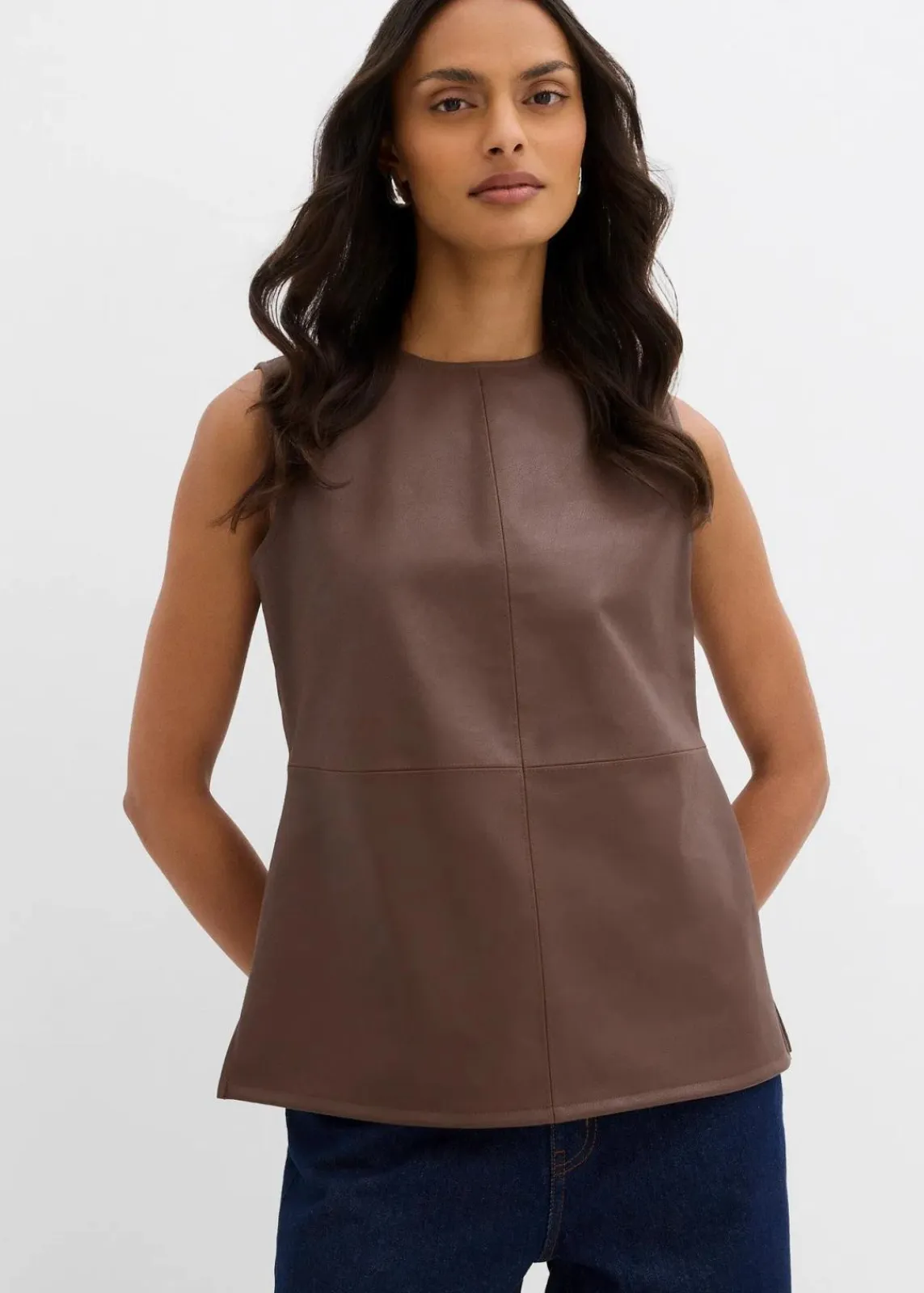 bonprix Shirts & Tops^Lederimitat-Top braun